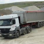 agricultural lime delivery by articulated truck